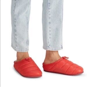 Coach Red Quilted Nylon Slip-on Slippers(Size 9B)